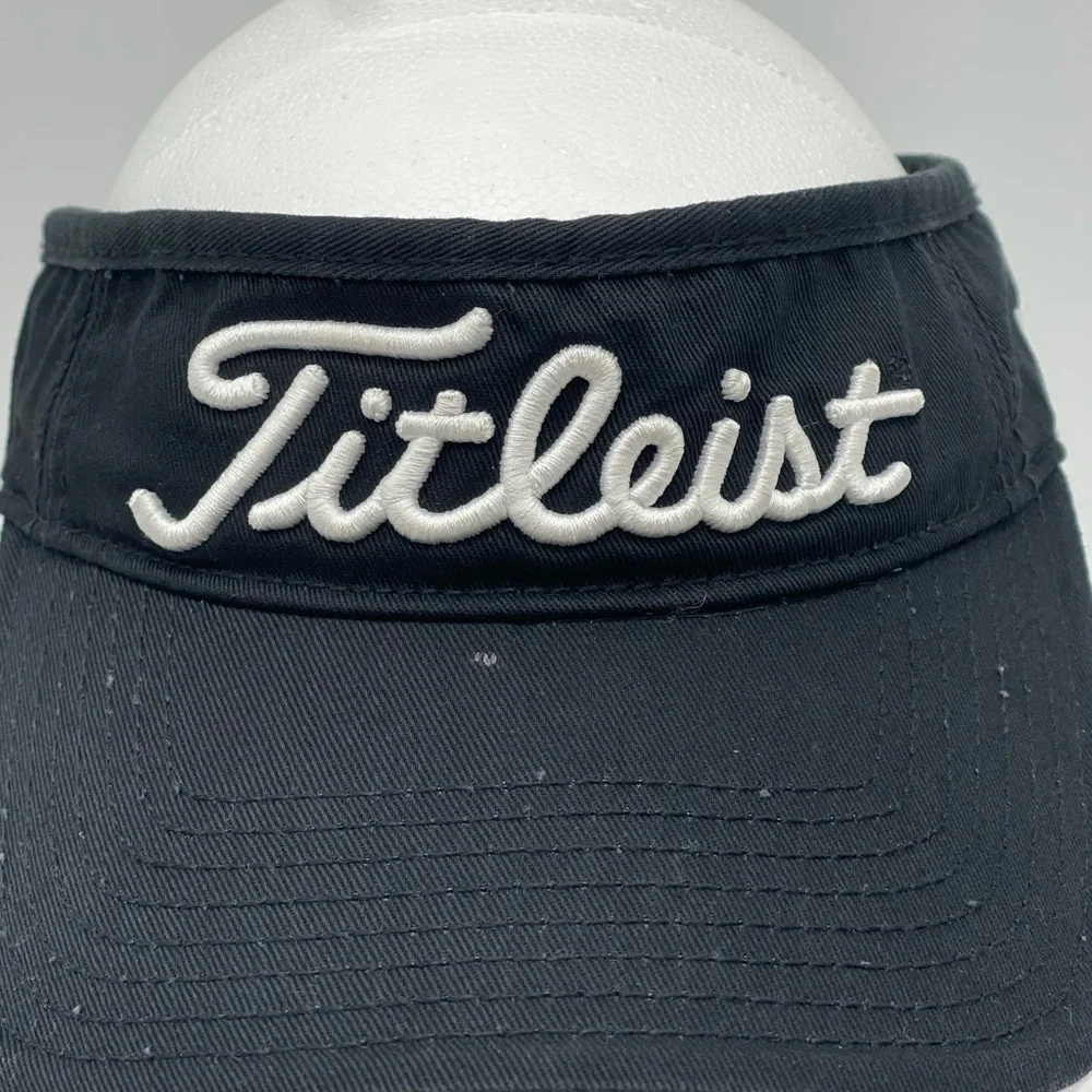 Titleist Pro V1 Footjoy Sun Visor Hat Cap Black & White One Size Adjustable